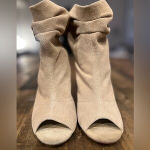 Nine West | Genuine suede peep-toe slouch booties | 7.5